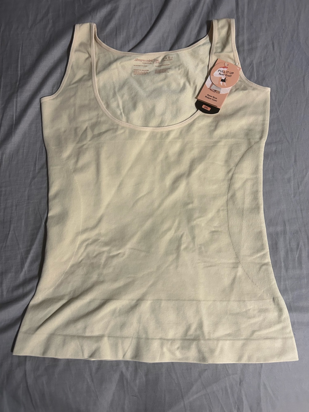 Shapermint Cream Open Bust Shaper Cami Tank Shapewear Size 3X